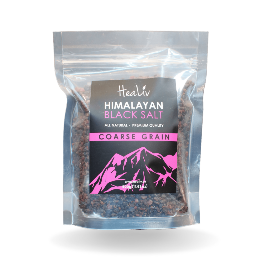 500g Pouch of Coarse Grain Black Himalayan Salt